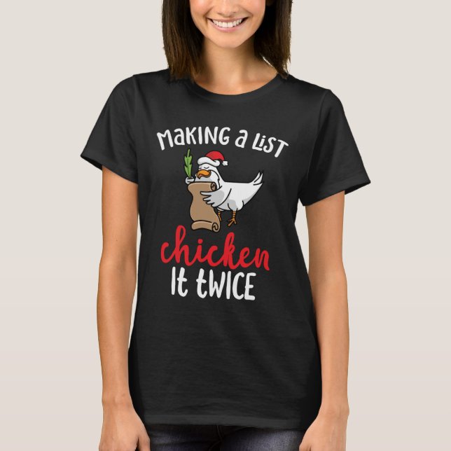 T-shirt Chicken It Deux Fois Chicken Design de Noël (Devant)