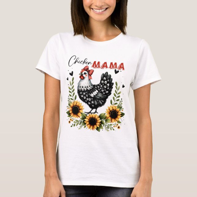 T-shirt Chicken Mama Retro Chicken Farmer (Devant)