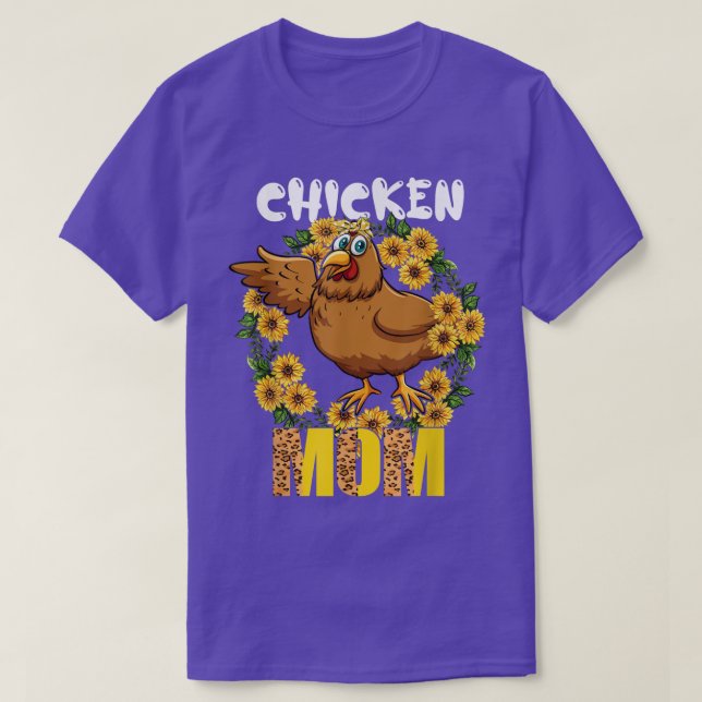 T-shirt Chicken Maman Cute Sunflowers Chicken Bow Cravate  (Design devant)