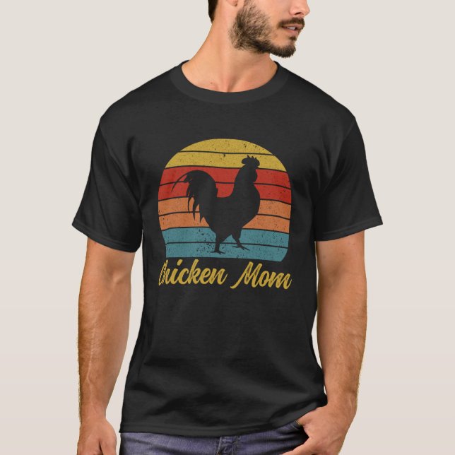 T-shirt Chicken Mom Retro Chicken Owner Chicken  Chicken M (Devant)