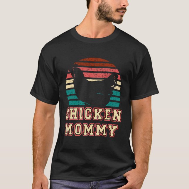 T-shirt Chicken Mommy Retro vintage Style Chicken (Devant)