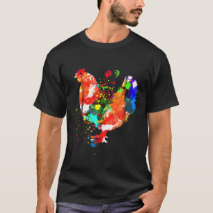 T-shirt Chicken Splash Love Rooster Tee