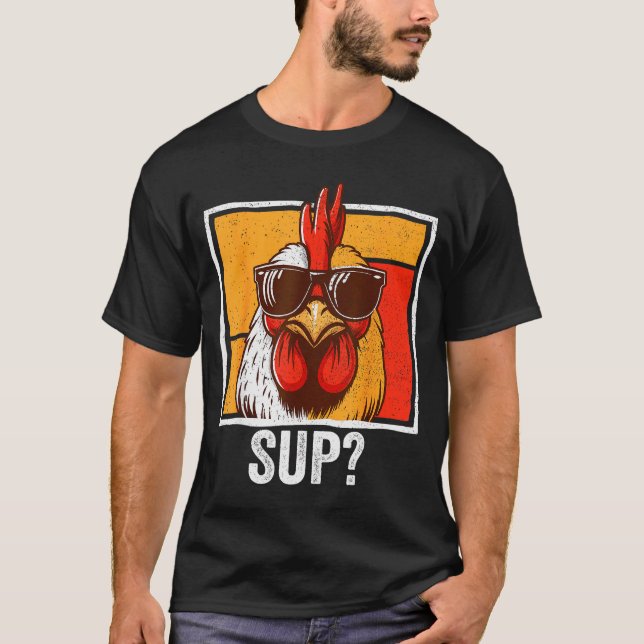 T-shirt Chicken Sungles Animal Farm Funny For Farmer Men W (Devant)
