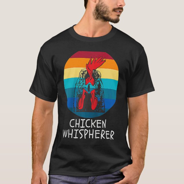 T-shirt Chicken Whisperer with Retro Sunset  Backyard Chic (Devant)