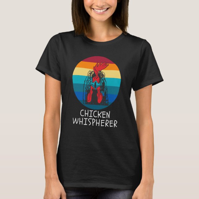 T-shirt Chicken Whisperer with Retro Sunset Backyard Chick (Devant)