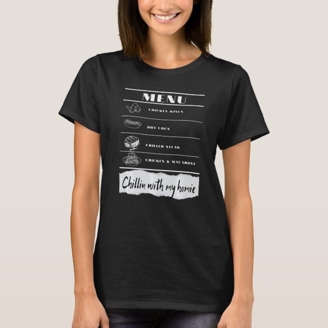 T-shirt Chicken Wing Chicken Hotdog Bologne Chanson Lyric  (Devant)