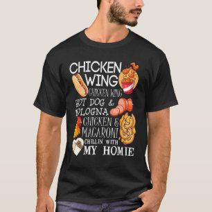 T-shirt Chicken Wing Chicken Wing Chanson Lyric Hotdog Bol