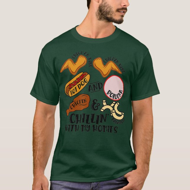 T-shirt Chicken Wing Chicken Wing Hot Chien Bologne Virale (Devant)