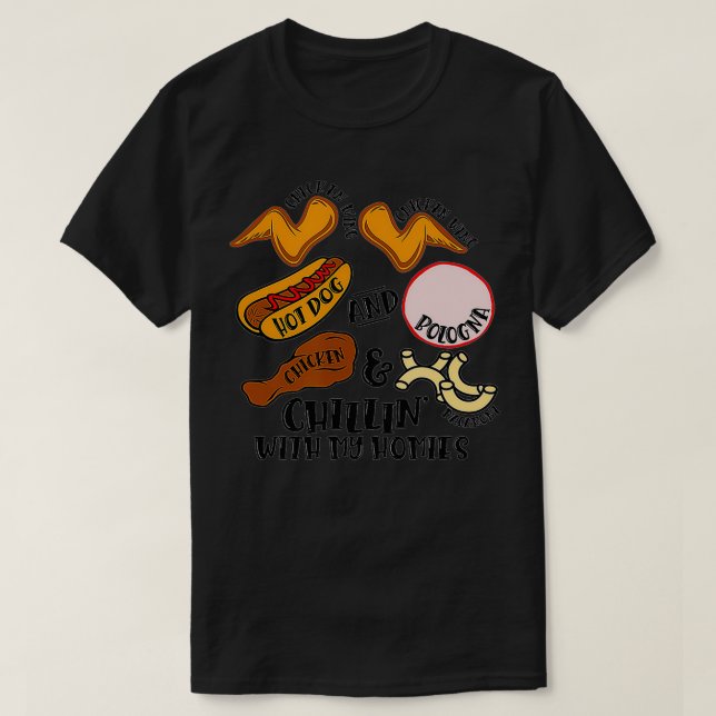 T-shirt Chicken Wing Chicken Wing Hot Dog & Bologna Viral (Design devant)