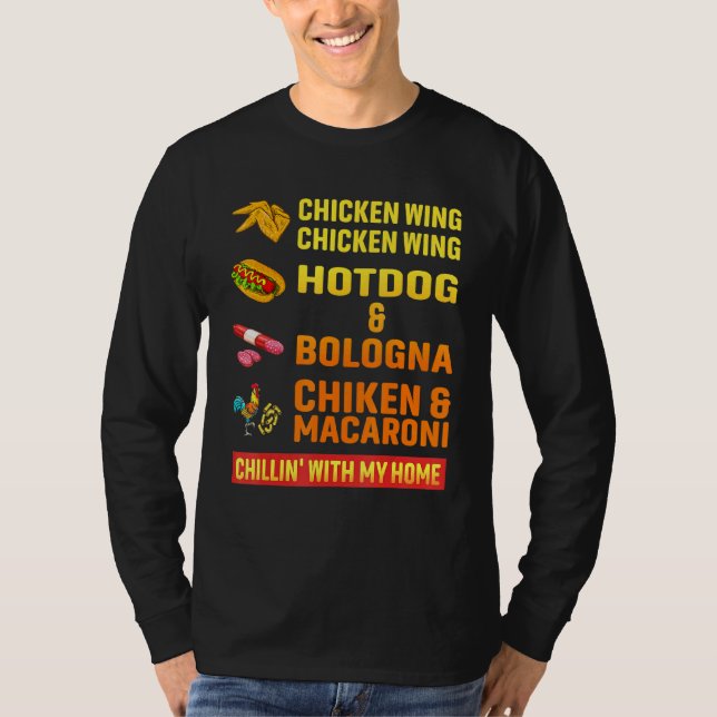 T-shirt Chicken Wing Chicken Wing Hot Dog Et Bologne (Devant)