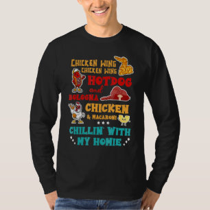 T-shirt Chicken Wing Hot Dog Et Bologne Chicken & Macaron