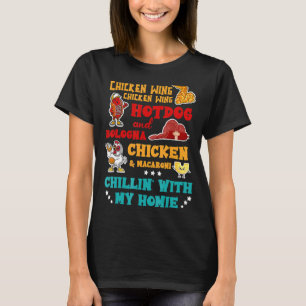 T-shirt Chicken Wing Hot Dog Et Bologne Chicken & Macaron