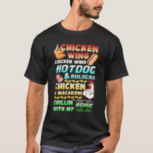 T-shirt Chicken Wing Hot Dog Et Bologne Viral Chanson Lyri