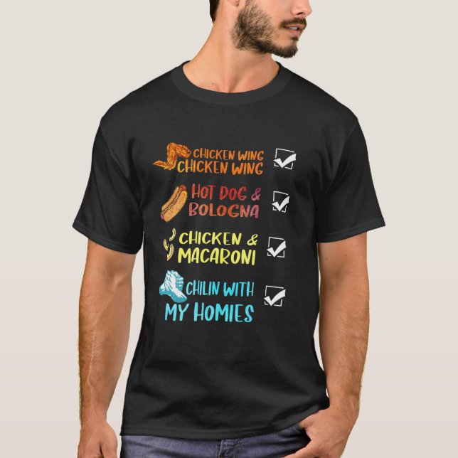 T-shirt Chicken Wing Hot Dog Restauration rapide Présence (Devant)