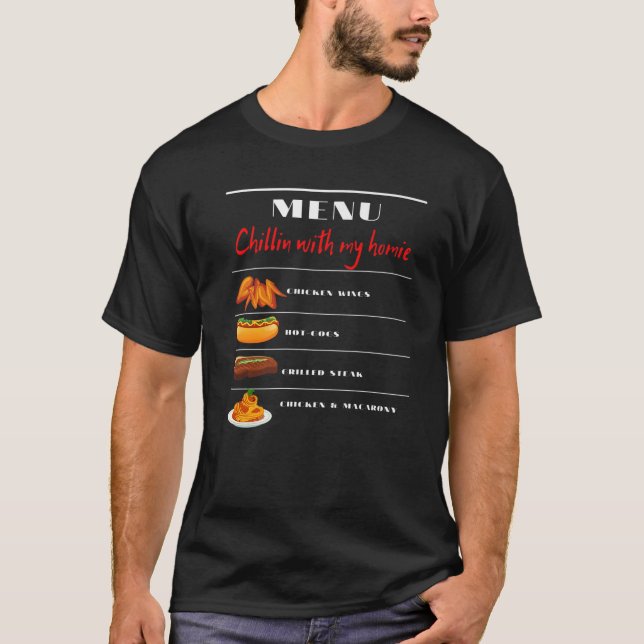 T-shirt Chicken Wing Hotdog Et Bologne Chanson Lyric -S (Devant)