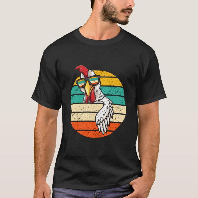 T-shirt Chicken With Sunglasses Farmer Poultry (Devant)