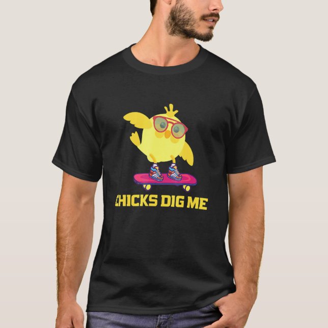 T-shirt Chicks Dig Me - Cool Chicken - Hommes (Devant)