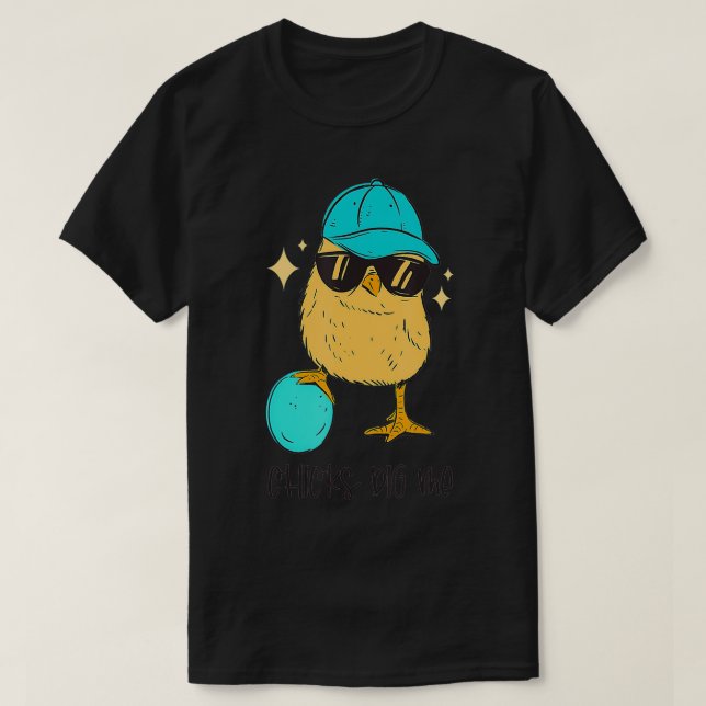 T-shirt Chicks Dig Me, Teen Toddler Boy Easter Kids Men Fu (Design devant)