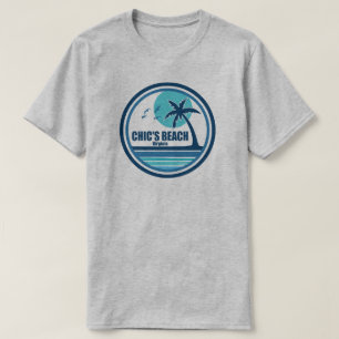 T-shirt Chic's Beach Virginia Palm Tree Birds