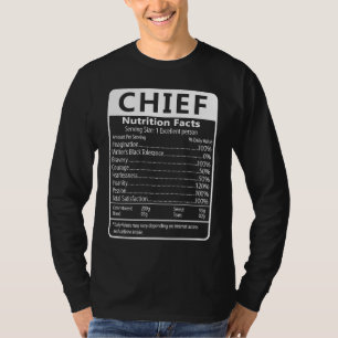 T-shirt CHIEF Informations Nutritionnelles Graphique Humor