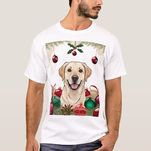T-shirt Chien 3D en Noël (Devant)