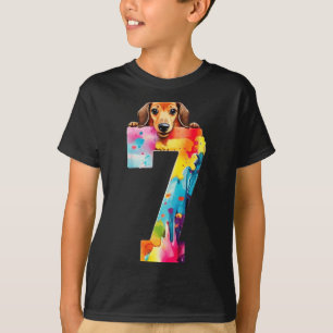 T-shirt Chien 7 Ans Anniversaire Teckel