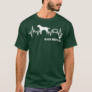 T-shirt Chien à bouche noire battement de coeur