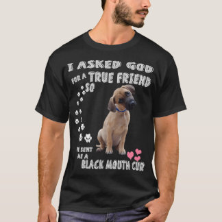 T-shirt Chien à bouche noire jaune Cur à bouche noire sud