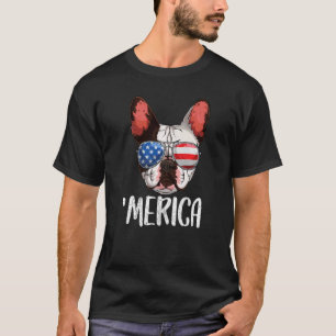 T-shirt Chien à Chien à Chien à Chien 4 juillet Américain
