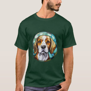 T-shirt Chien à col Beagle en verre doux