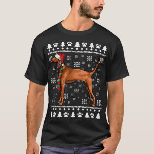T-shirt Chien à dos rouge Santa Hat Xmas laid Christa