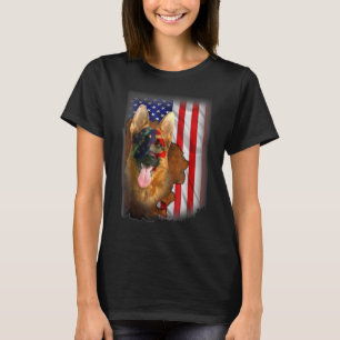 T-shirt Chien à drapeau américain berger allemand patrioti