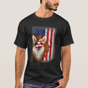 T-shirt Chien à drapeau américain Corgi patriotique 1