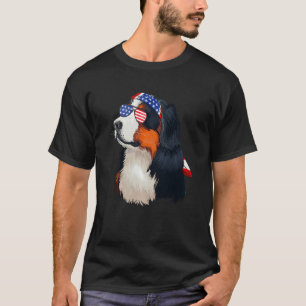 T-shirt Chien à drapeau américain de montagne bernois 4 ju