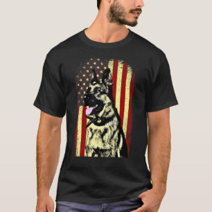 T-shirt Chien à drapeau américain patriotique allemand