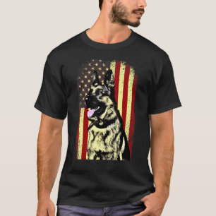 T-shirt Chien à drapeau américain patriotique allemand