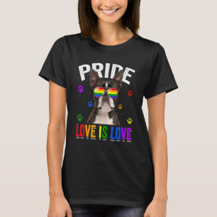 T-shirt Chien à drapeau arc-en-ciel de Boston Terrier Gay 