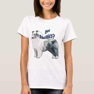 T-shirt Chien à feuilles bleues
