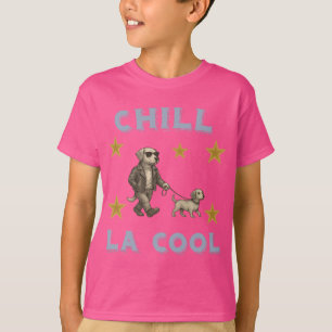 T-shirt Chien à Lunettes Promenant son Congénère