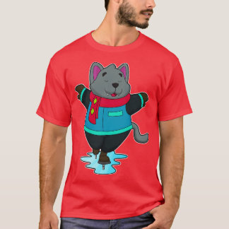 T-shirt Chien à Patinage sur glace avec patins sur glace É