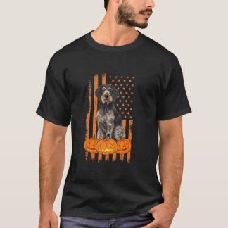 T-shirt Chien À poils durs allemand Chien USA Drapeau patr