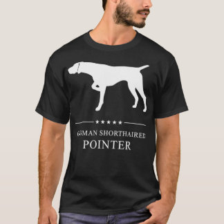 T-shirt Chien à pointer allemand blanc Silhouette Pu