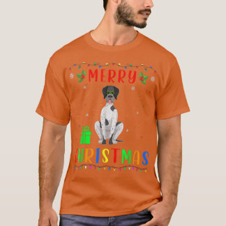 T-shirt Chien à pointer allemand clair Noël