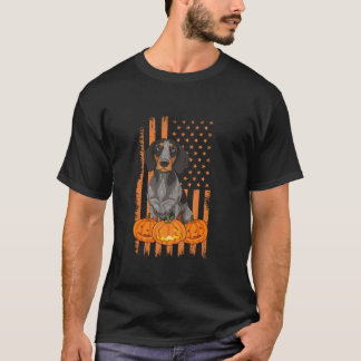 T-shirt Chien à pointer allemand USA Drapeau patriotique