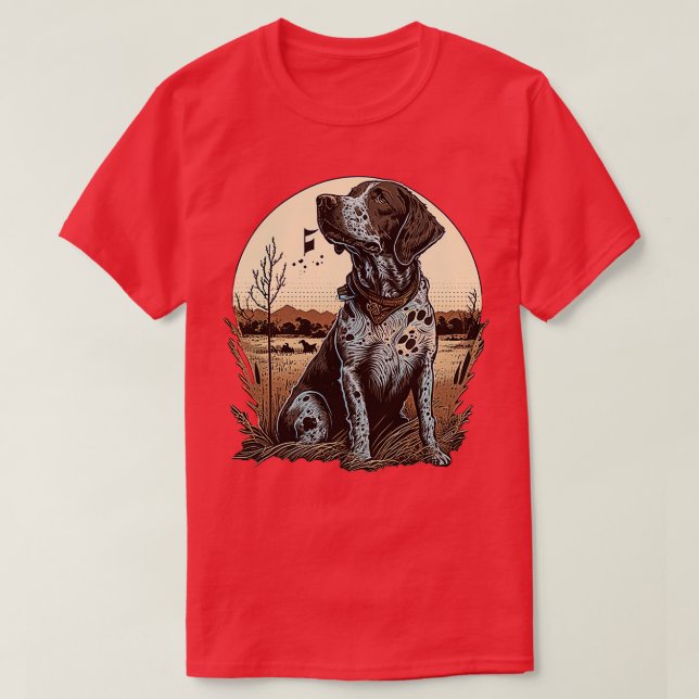 T-shirt Chien à pointeur de pays (Design devant)