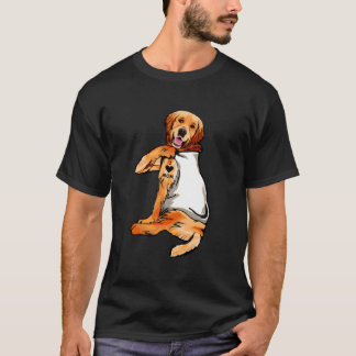 T-shirt Chien a tatouage J'aime maman Golden Retriever Chi