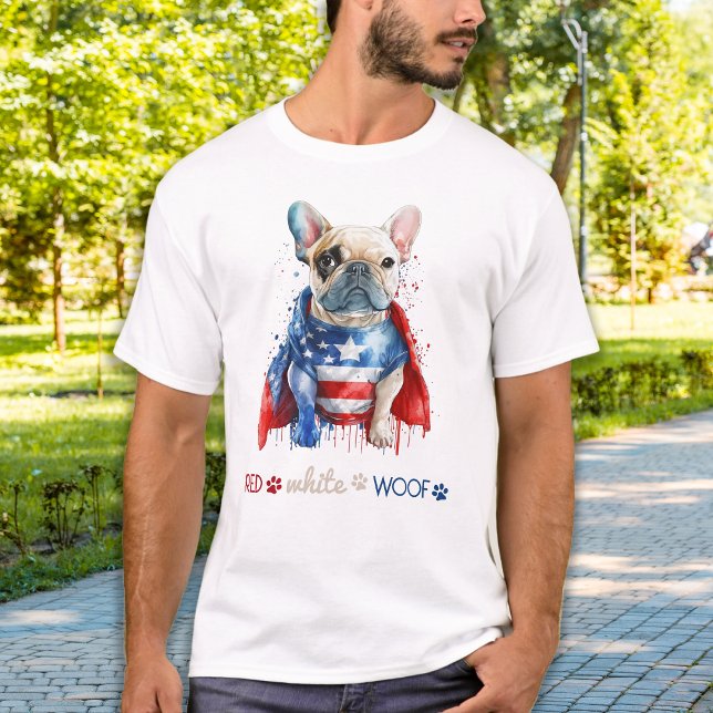T-shirt Chien à tête blanche rouge du Patriotique Français (Créateur téléchargé)