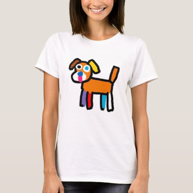 T-shirt Chien Abstrait coloré (Devant)