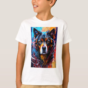 T-shirt chien Abstrait de couleur de splash
