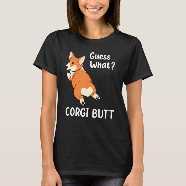 T-shirt Chien Adorable T Devinez Quel Corgi Butt (Devant)